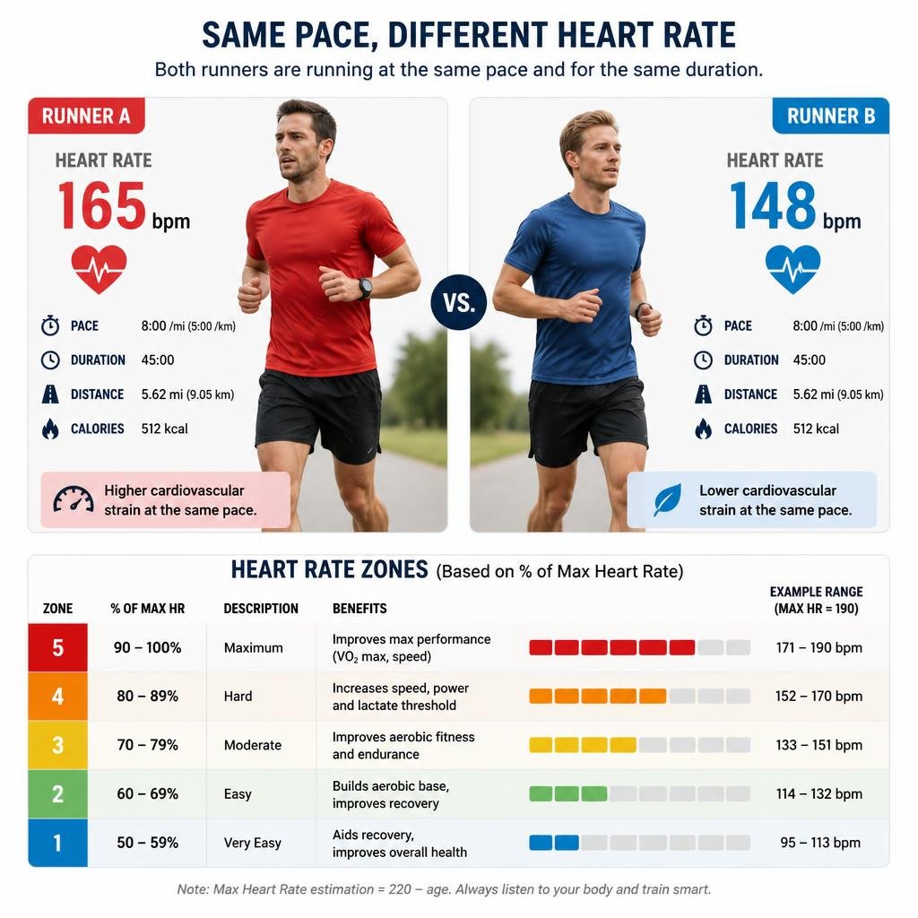 Heart rate zones and aerobic efficiency