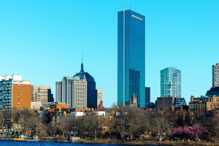 Boston skyline with the John Hancock Tower, home of the Boston Marathon