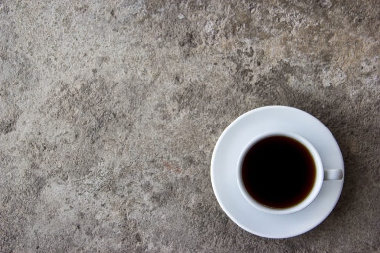 Overhead view of a black coffee, the usual source in caffeine and bicarbonate supplementation