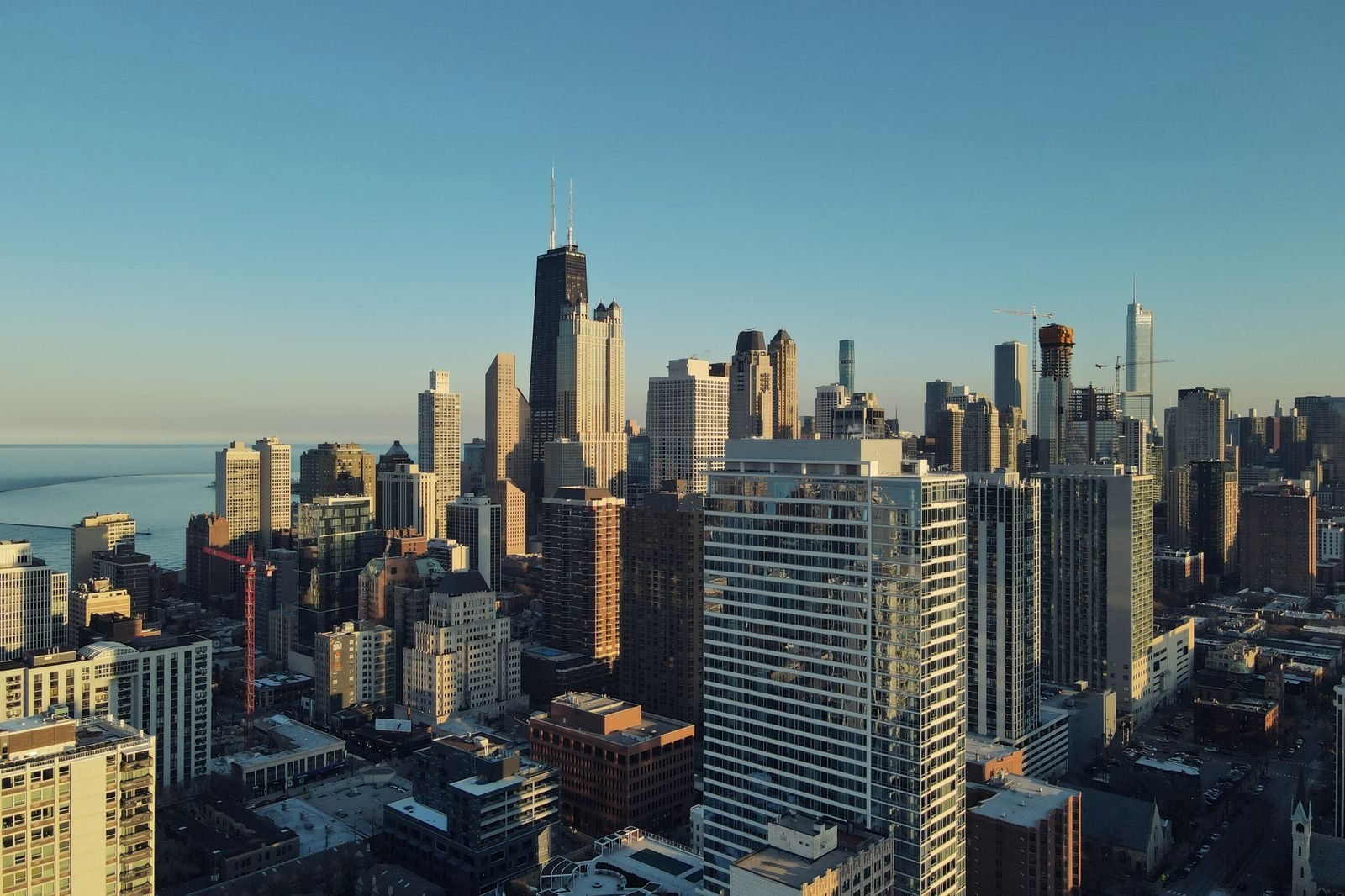 Vista aérea de los rascacielos de Chicago, ciudad del Maratón de Chicago