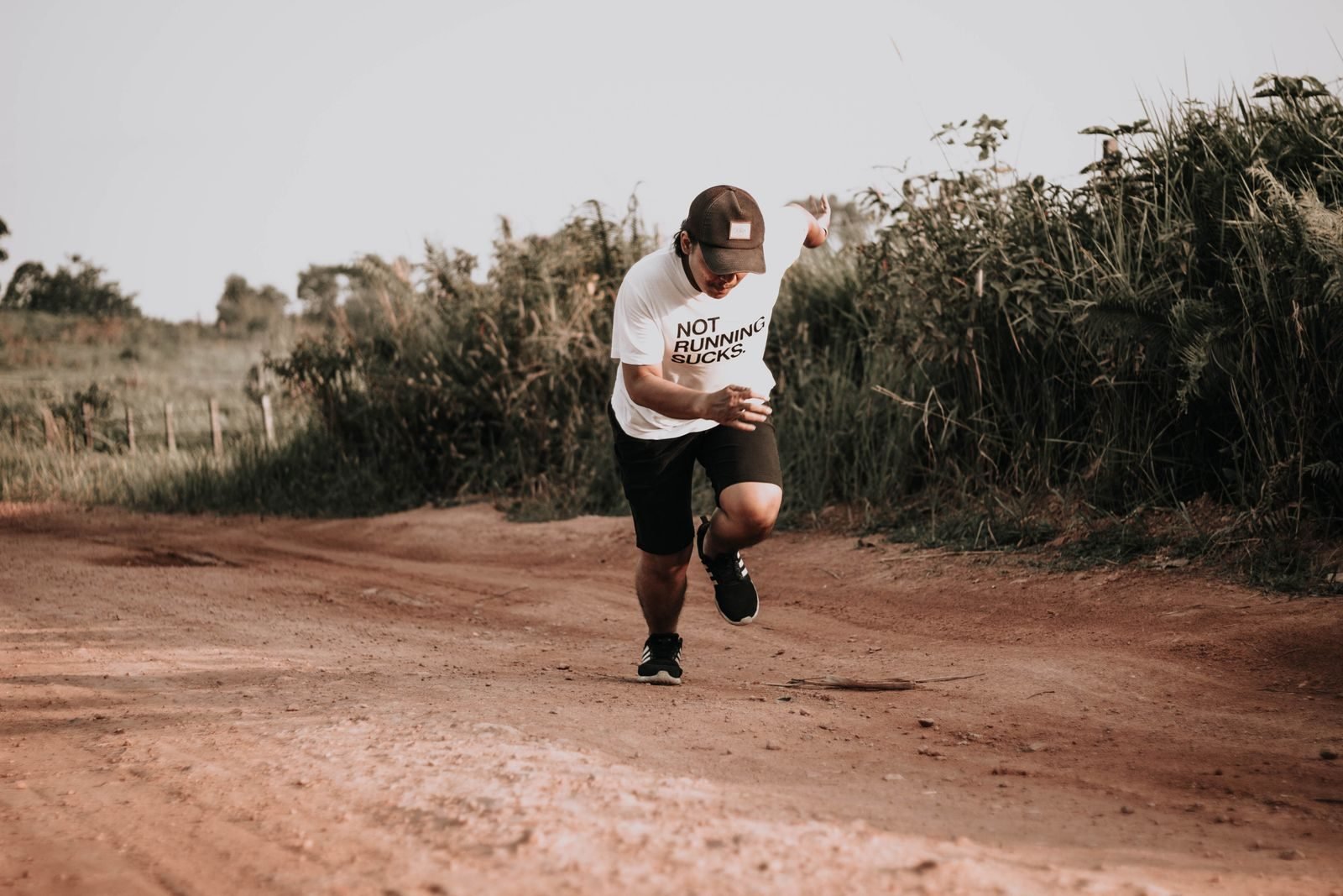Runner on a rural dirt road