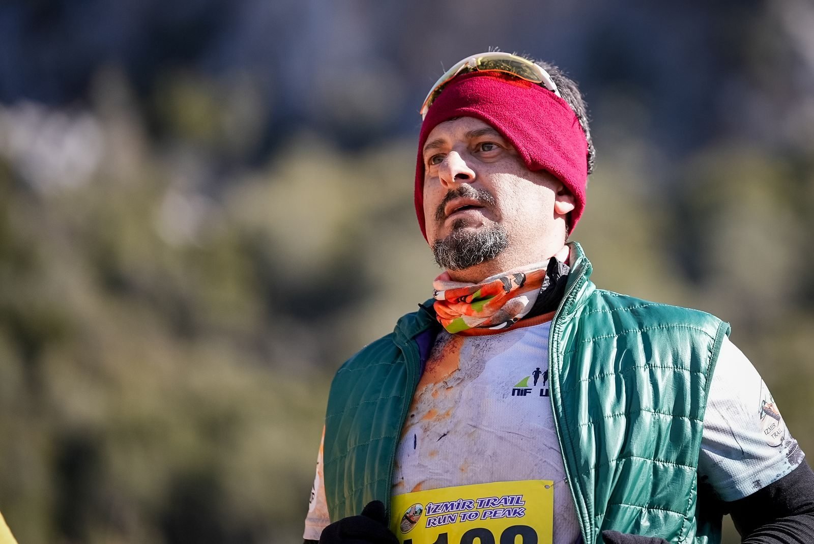 Trail runner during a mountain race