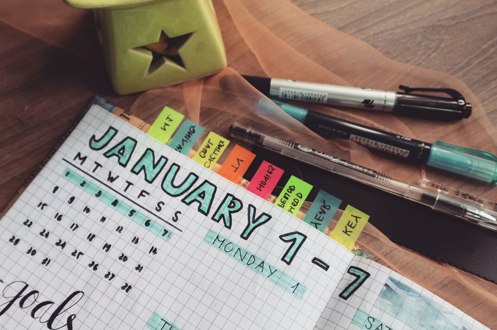 Planner with goals for planning weekly running distance